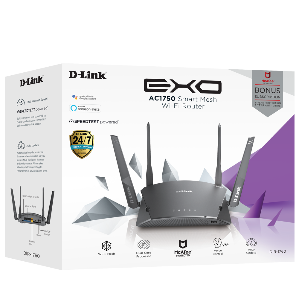 D‑Link EXO AC1750 Wireless Router (Refurbished, Grade A)