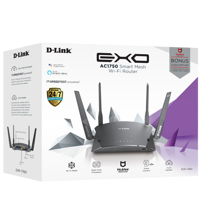D‑Link EXO AC1750 Wireless Router (Refurbished, Grade A)