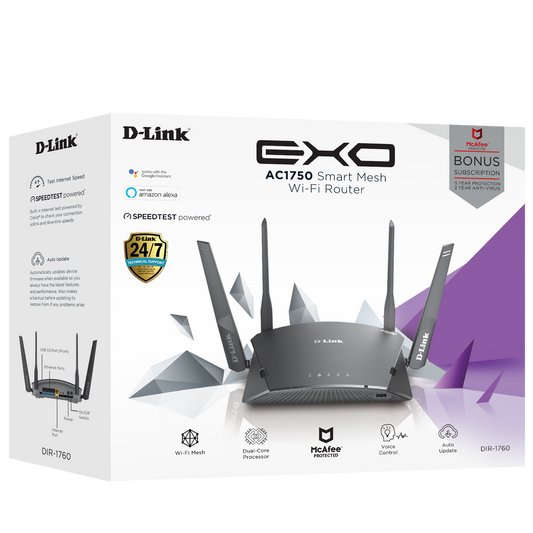 D‑Link EXO AC1750 Wireless Router (Refurbished, Grade A)